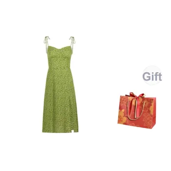 CHANGE SHE Slip Dresses Women's Avocado Green