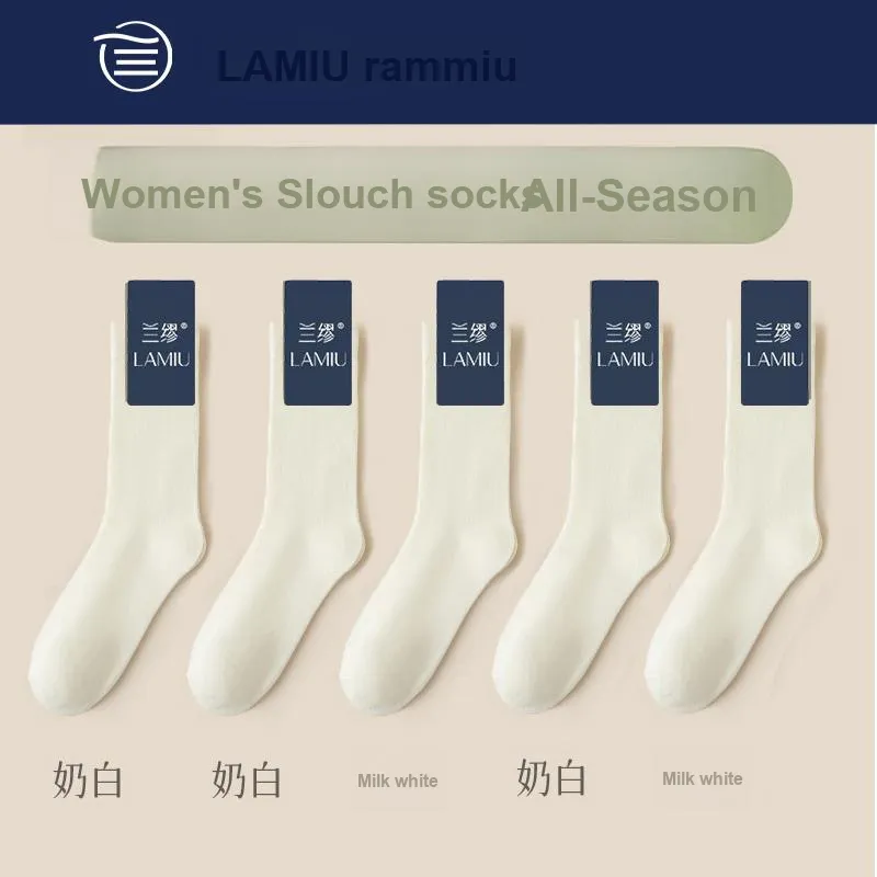 Lan Miao Mid Calf Socks Women's 5 Pack-11