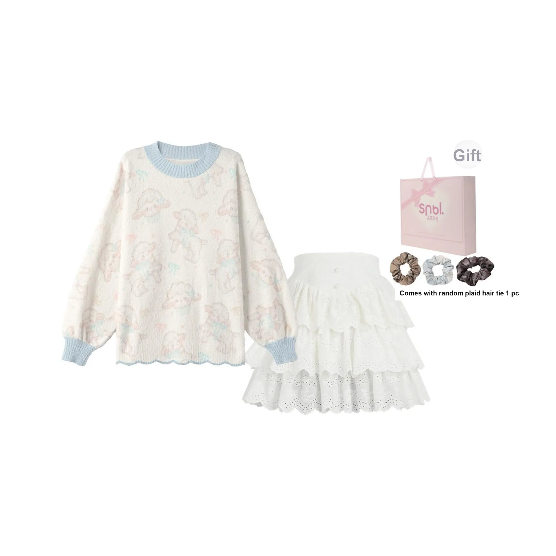 SNBL Two Piece Skirt Sets Women's Sweater+Skirt