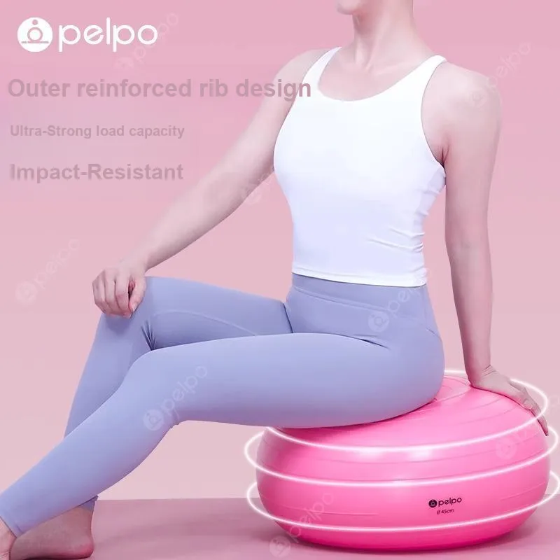 Pelplo Yoga Balls High Quality Eco Friendly PVC Material Home, Indoor, Office Unisex Diameter 45cm Pink Purple-11