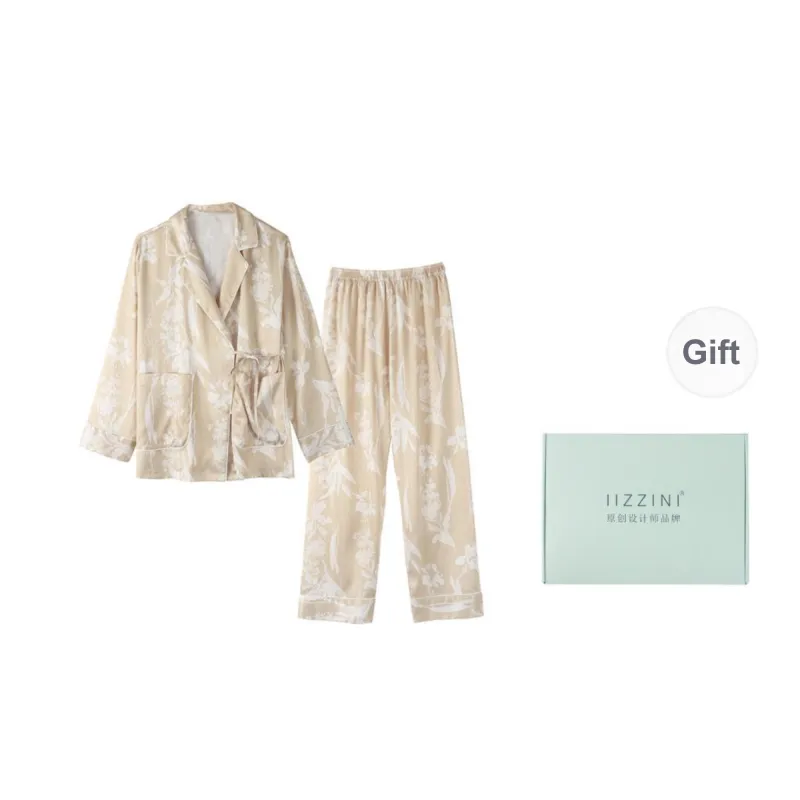 IIZZINI Scenario Pajama Set Women's Khaki-1