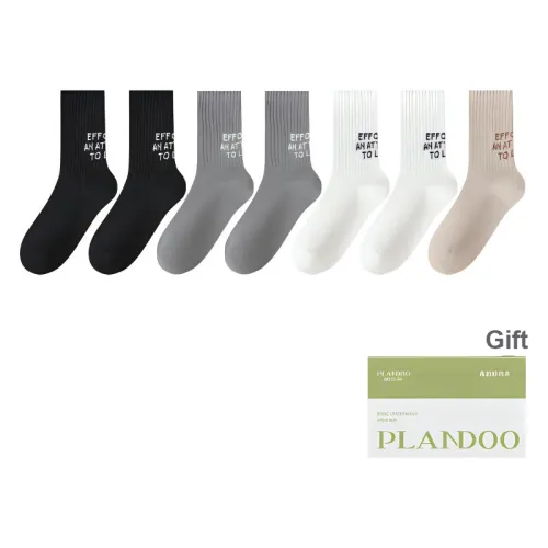 PLANDOO Mid Calf Socks Unisex Shopping Bag 7 Pack