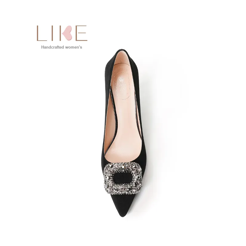 Li Ke Slim Heel High Heels Women's Black-4