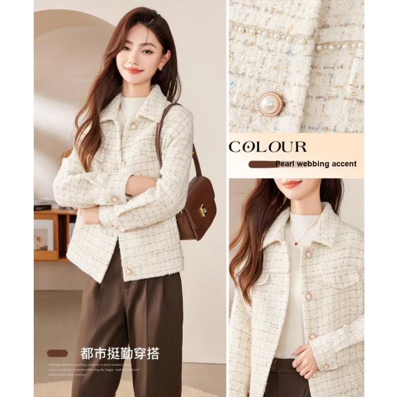 Like The Age Of Water Winter Velvet feel Coat Straight Women's Ecru-2
