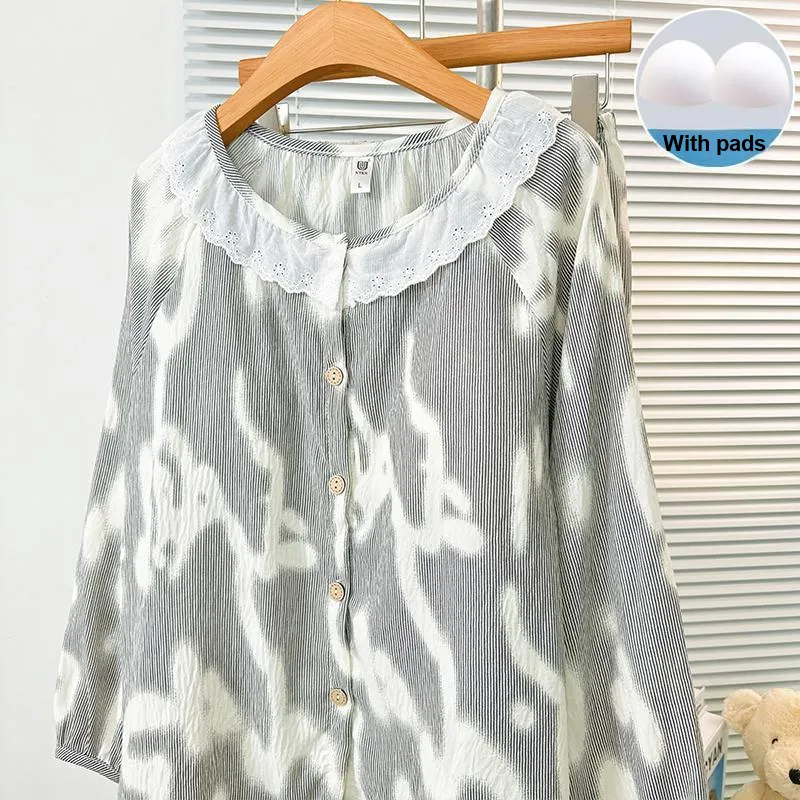 Sleeping Beauty Pajama Set Women's Gray-3