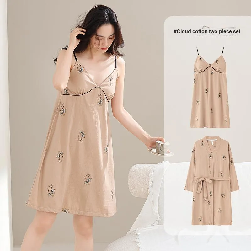 Pretty Lady Pajama Set Women's Apricot-4