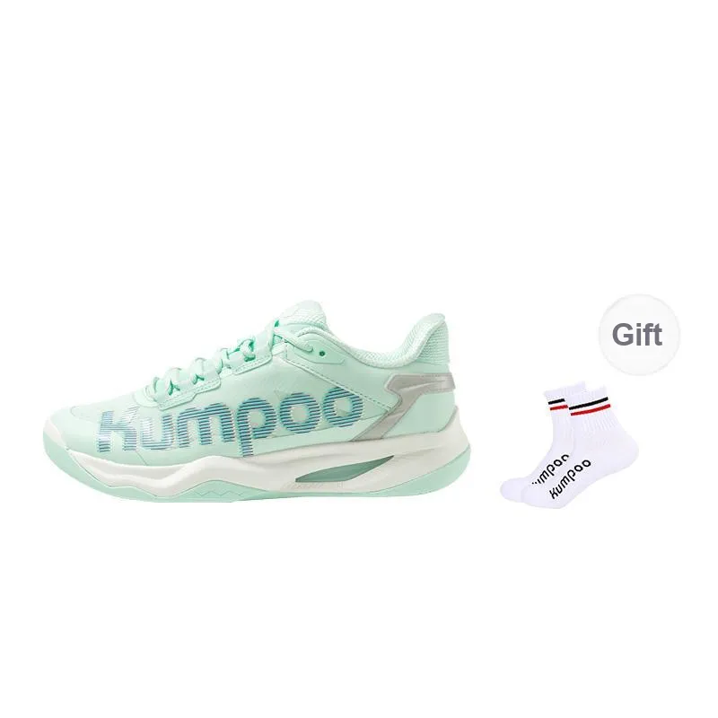 KUMPOO Badminton Shoes Unisex Low Top Aqua Green/Blue/White-0