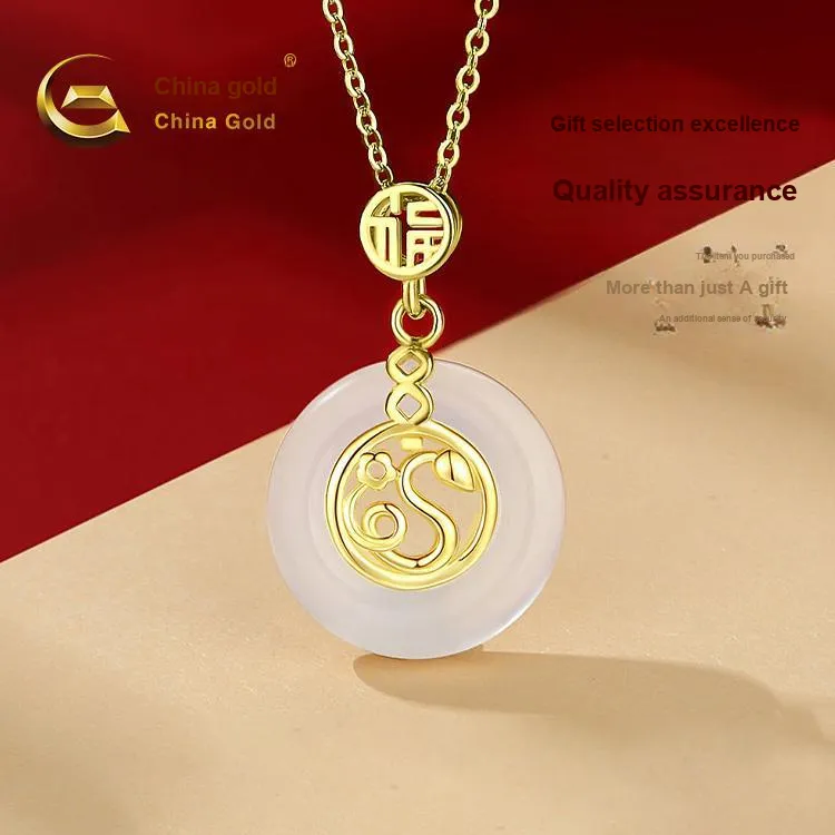 CHINA GOLD Chalcedony Jade Necklaces Women's-1