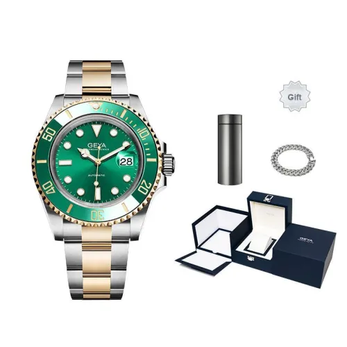 GEYA Sailor Collection Automatic Mechanical Movement Stainless Steel Watchband Watch Men's Watches Green Dial