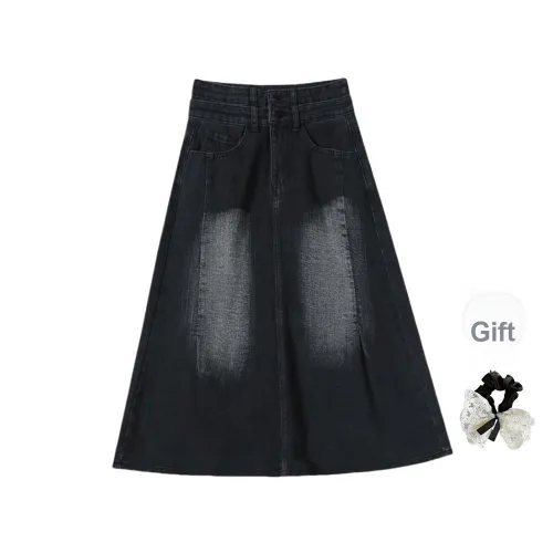 TUSHIFEI Denim Long Skirt Women's