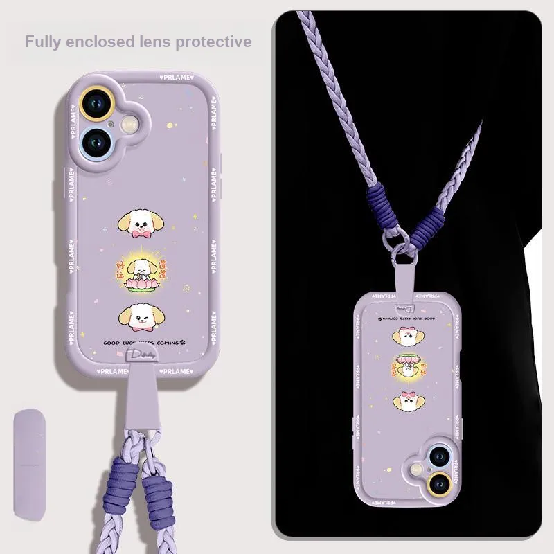Sen Dog Silicone Material With Lanyard Backpack Style Phone Cases Compatible With Apple 16 Pro Max/Pro/Plus/15/14/13-13
