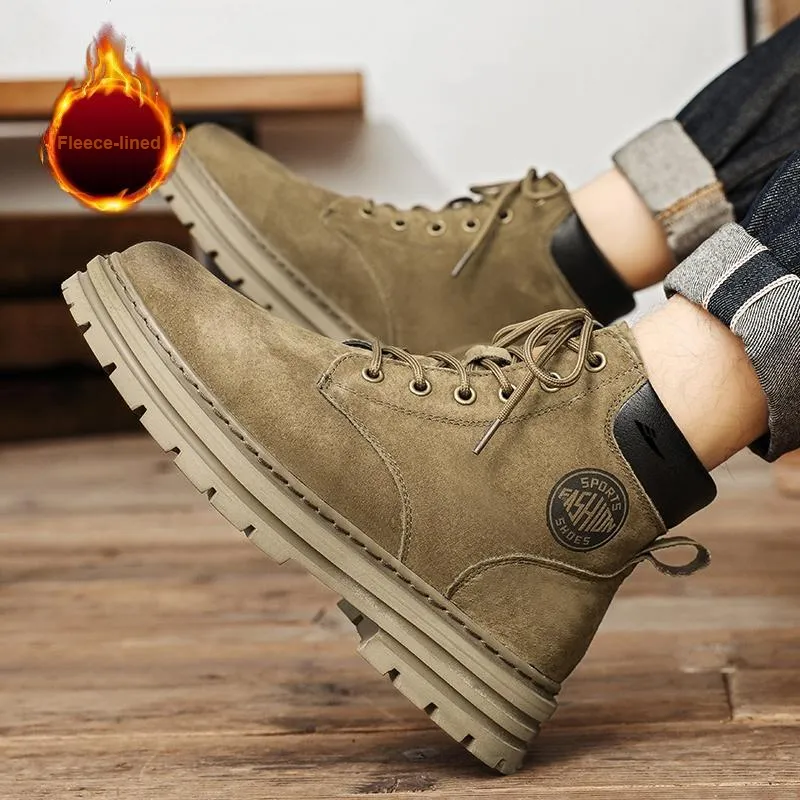 Kuding Martin Boots Unisex Gold, Khaki-14