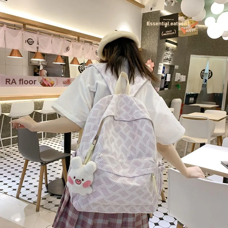 Wolfhorse Nylon Backpack Regular Unisex Grey/purple/pink/green-8