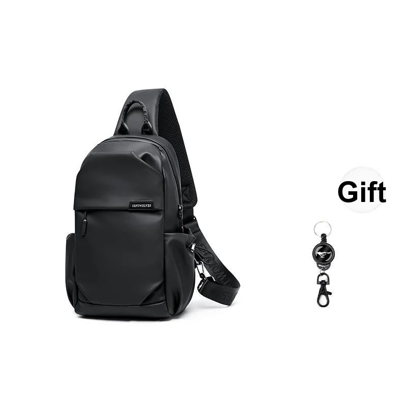 SEPTWOLVES Artificial Leather Commute School And Outings Student Backpack QPL Men's Black-6