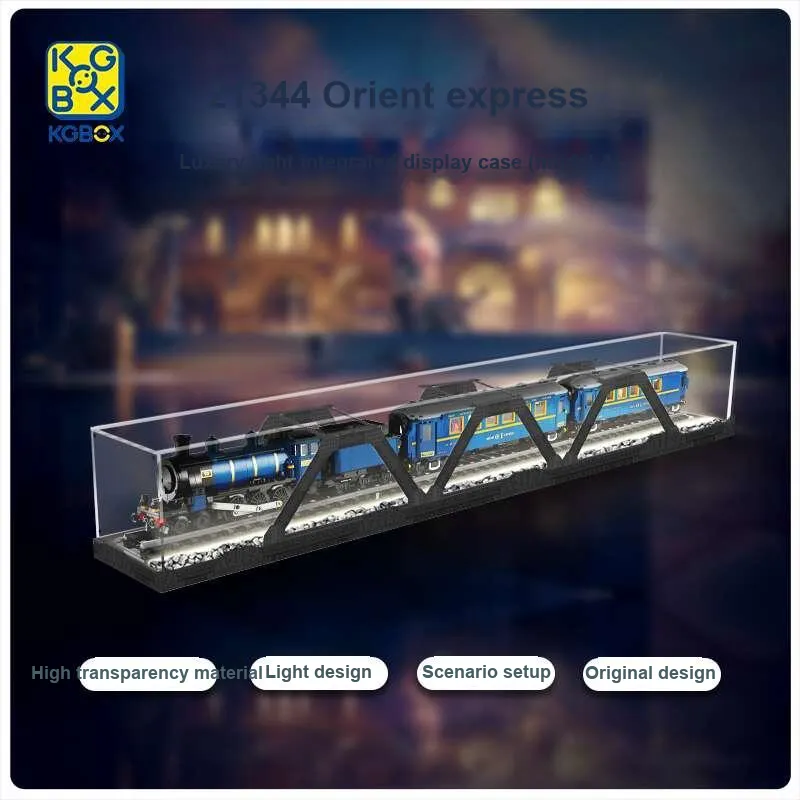 KGBOX Used For LEGO Building Block IDEAS 21344 Orient Express Train Figure Display Case Model Accessories-5