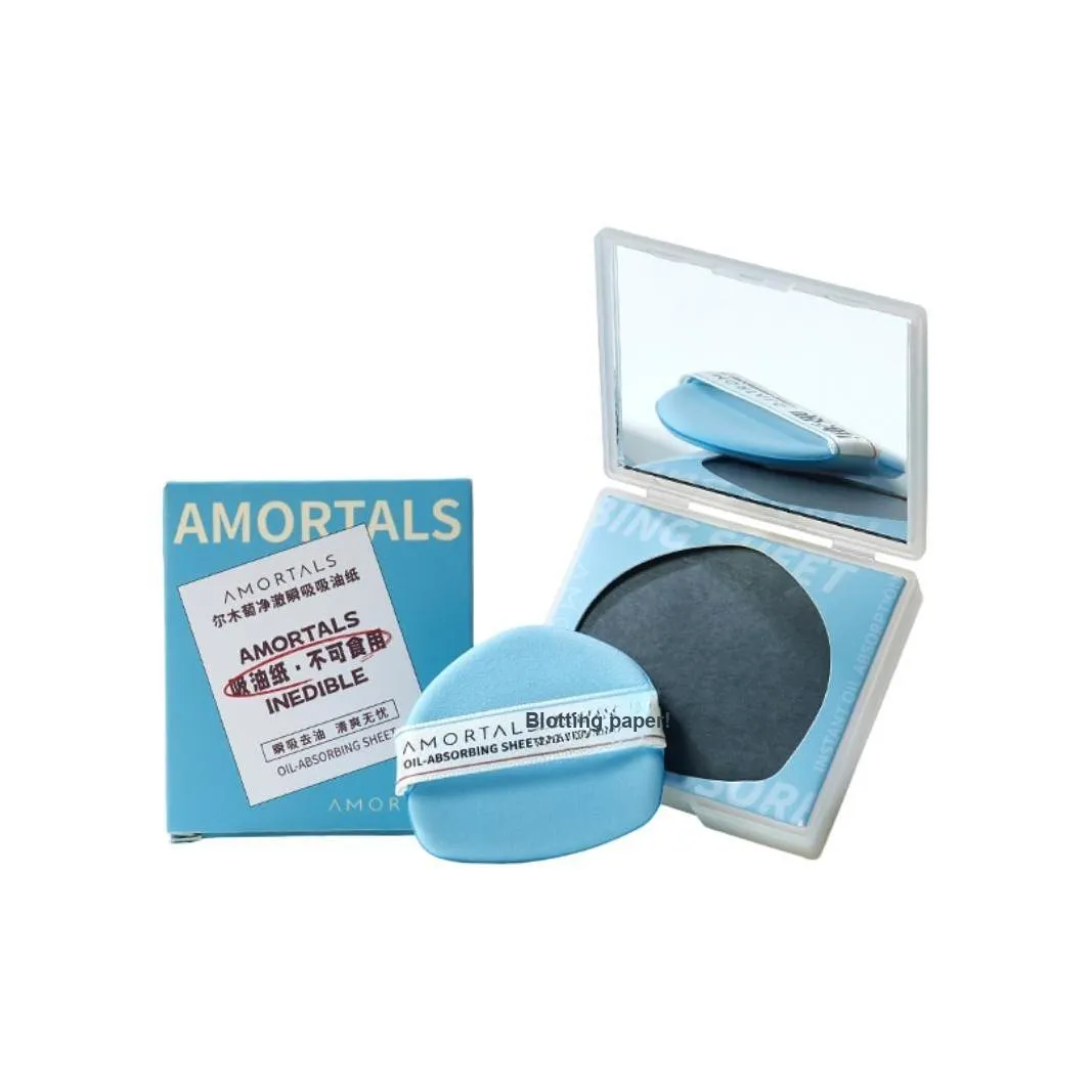 AMORTALS Powder Puff Style Oil Absorbent Paper Portable Four Piece Set