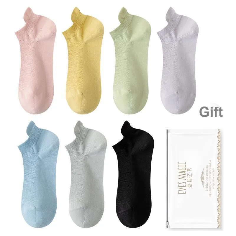 XIA.WA.ZHI.XIU No Show Socks Women's Shopping Bag 7 Pack-5