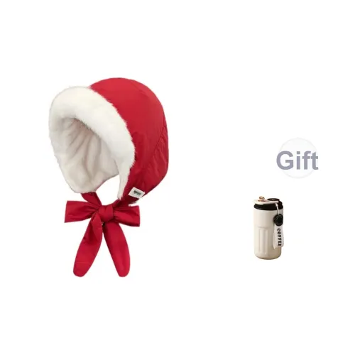 PISHUSHU Полиэстер Шляпы-ушанки Женские Красный Черный