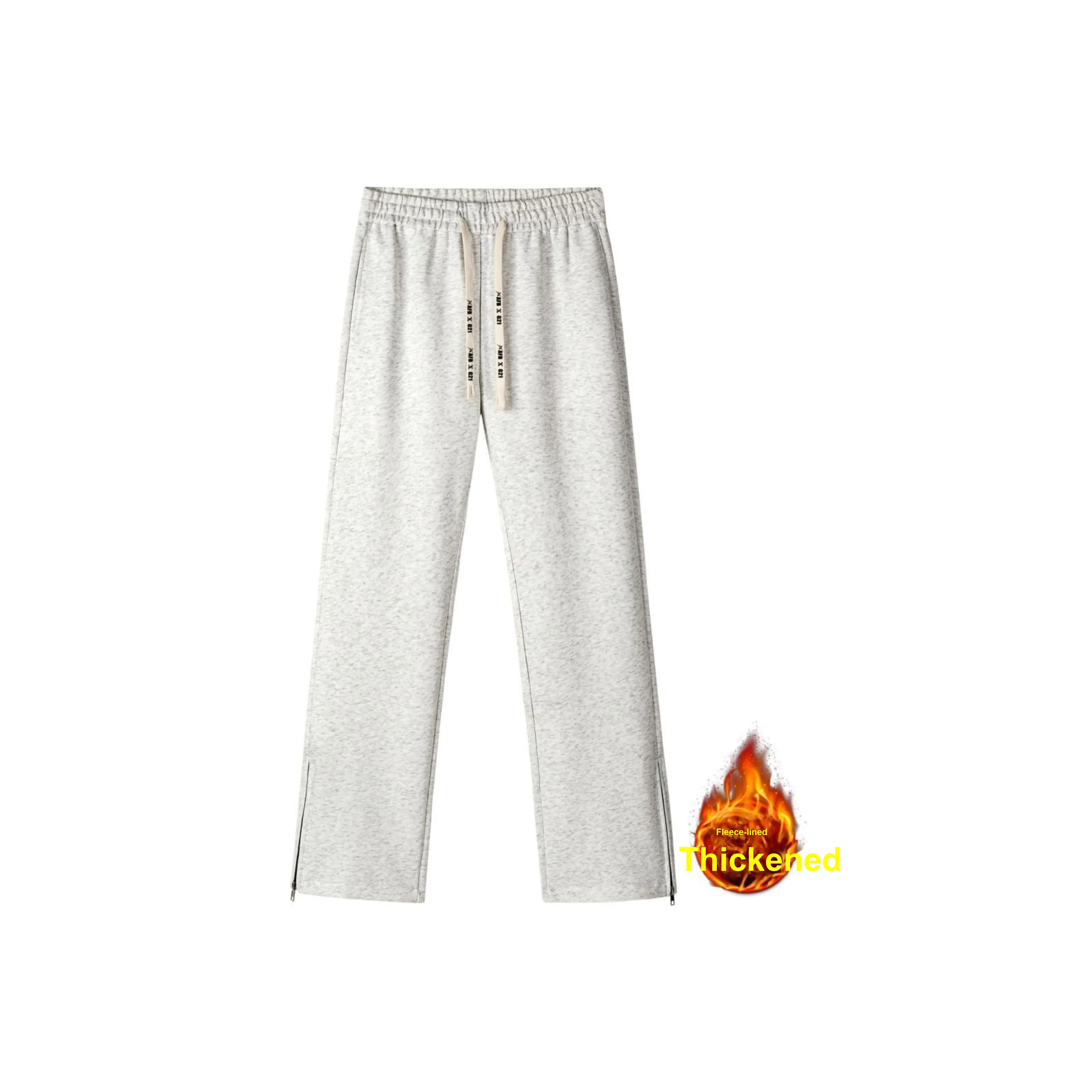 G21 Утолщенные и с флисовой подкладкой большие размер 210 джинсовые вязаные тренировочные штаны унисекс