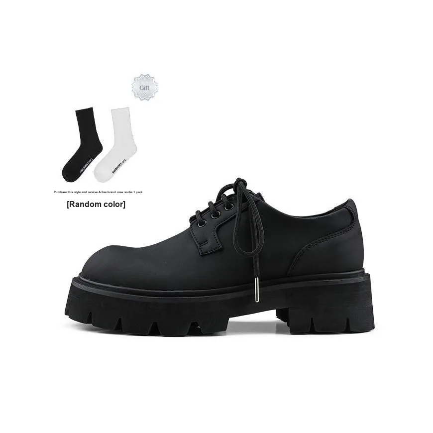 HANQIAORIJI Derby Shoes Low Top Casual Shoes Unisex Black