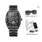 Black Case Black Dial Steel Band[Free Fashion Sunglasses]