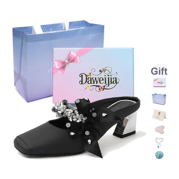 Dawei's House Rubber Sole Abrasion Resistant Slip Resistant Antibacterial Closed Toe Slippers Women's Gift Box Set-10