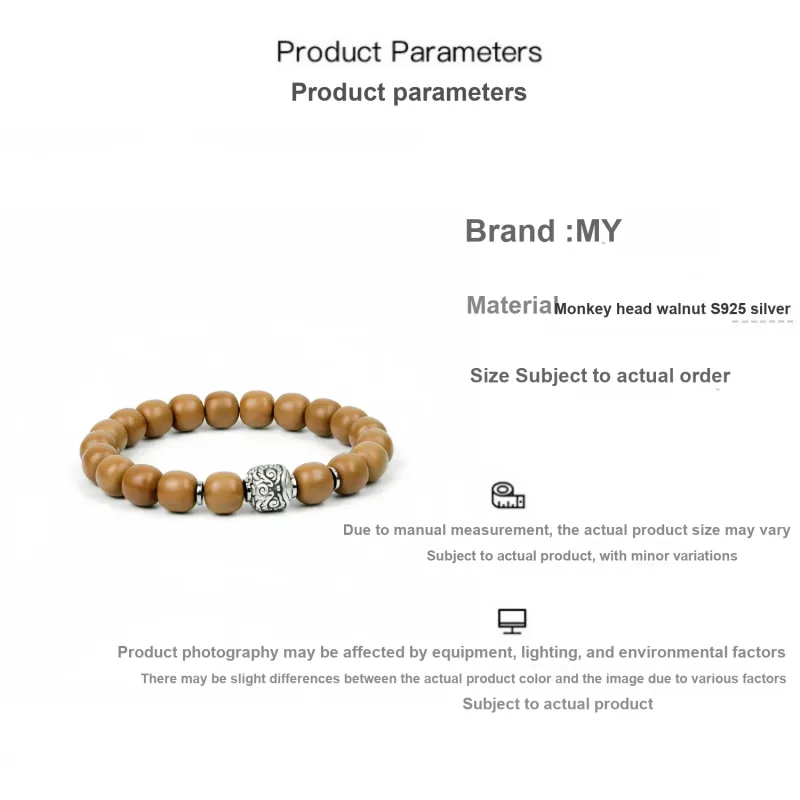 MY Monkey Head Walnut Bracelets Unisex-4
