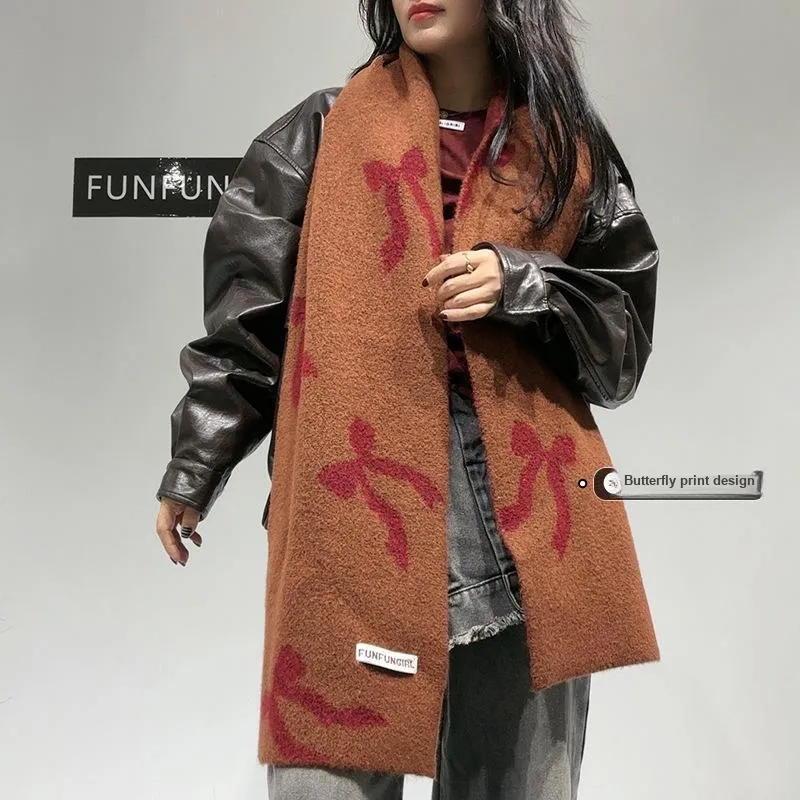 PISHUSHU Wool Blend Knit Scarves Women's-3