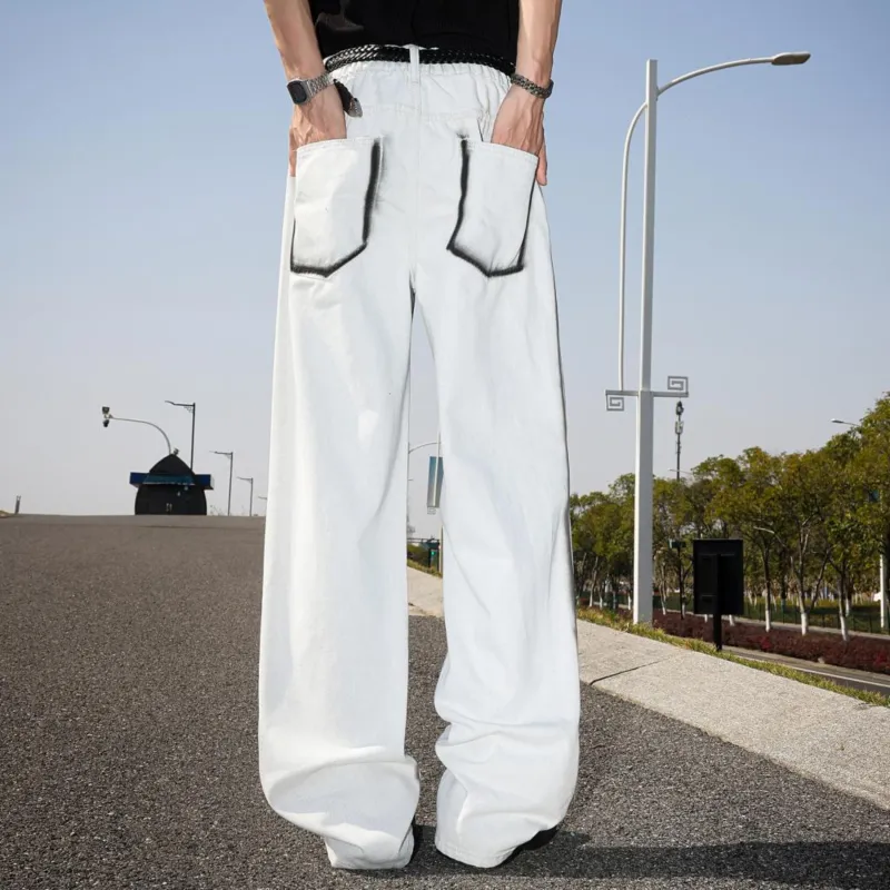 MARK WAFFLE Jeans Unisex White-6