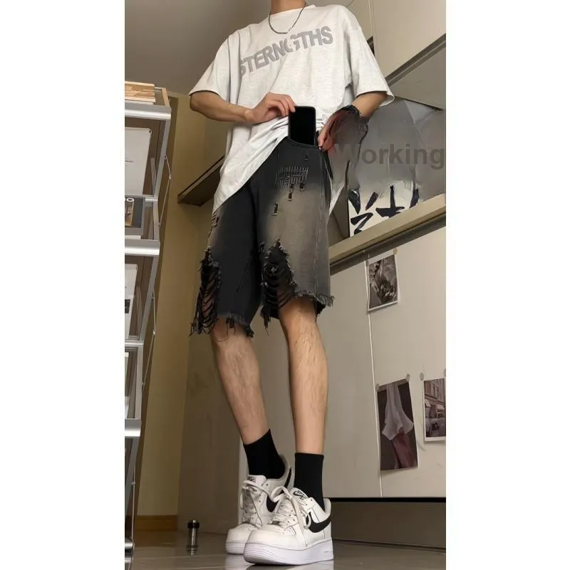 UNthemed Denim Shorts Unisex Black-4
