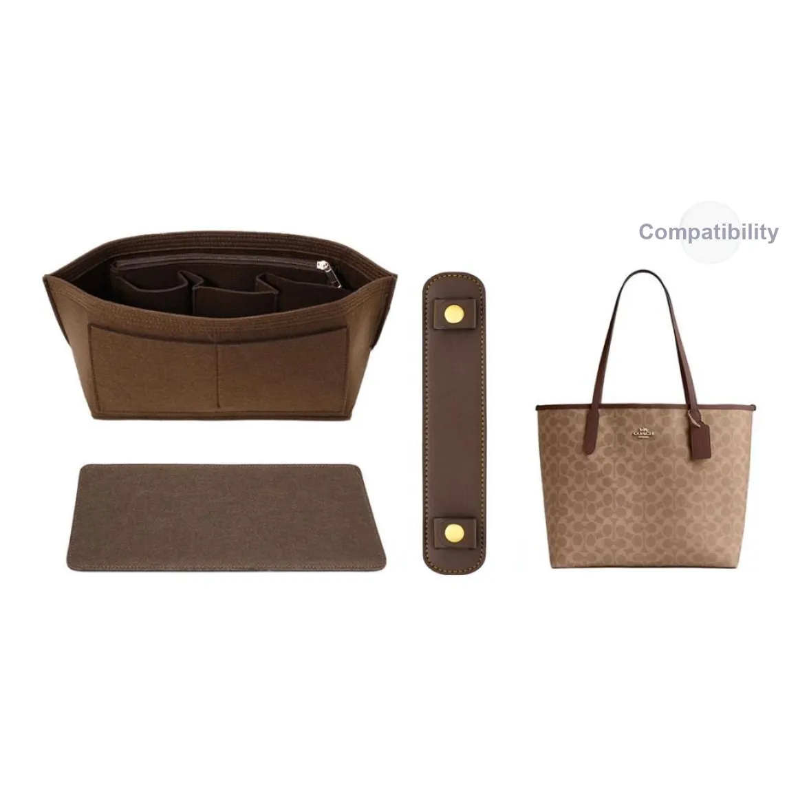 Lan Bao Fan Felt Bag Accessories Unisex Light Umber & Brown