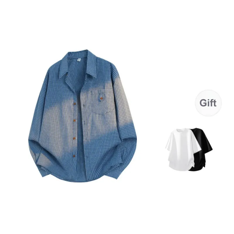 FORCEPULR Shirt Unisex Blue Long Sleeved Comes With A Random Short Sleeved Shirt-0