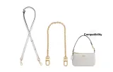 Coach 1.1cm Width Glacier White Gold-Tone Lock 90-120cm+Decorative Chain 40cm