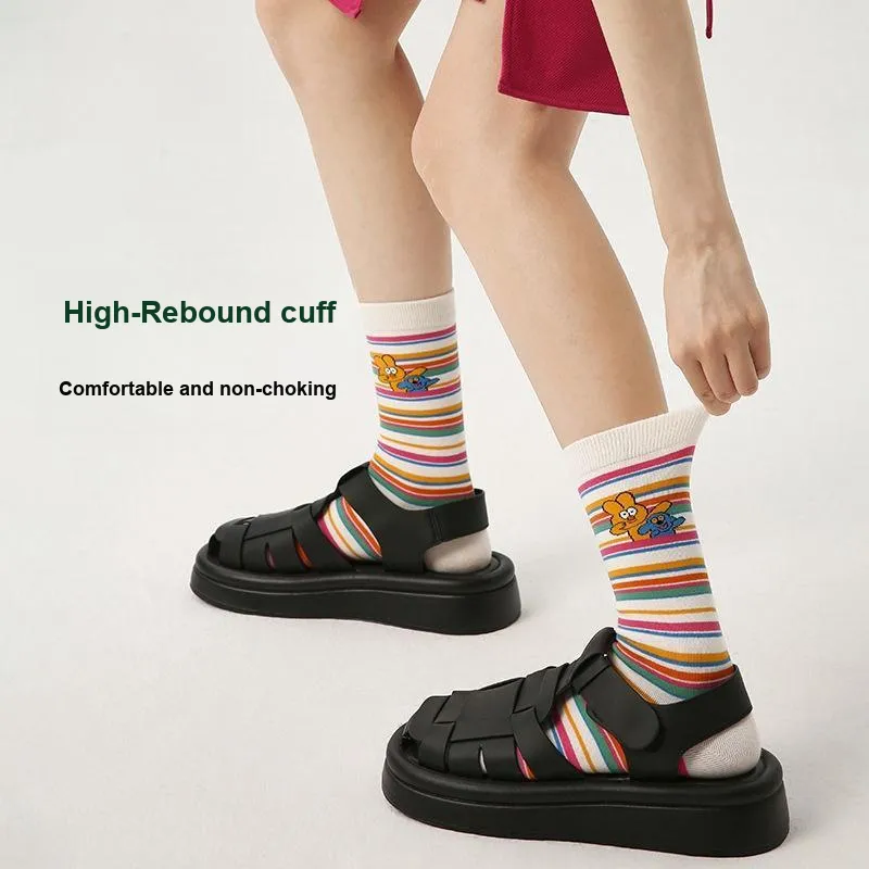 Vine Color Mid Calf Socks Women's 5 Pack-3