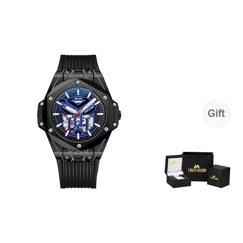 LIBER AEDON Wrist Watch Mechanical Movement Black Dial Men's Watches-7