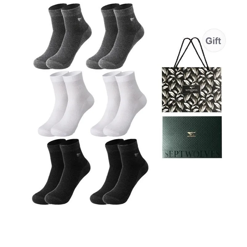 SEPTWOLVES Mid Calf Socks Men's 6 Pairs Box Included-81