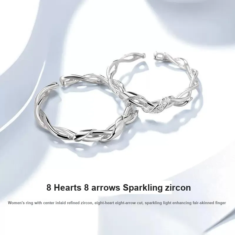 DAWO 925 Sterling Silver Rings Unisex-3