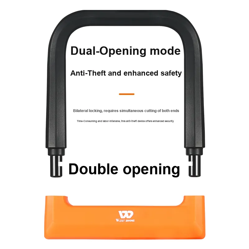 WEST BIKING Bicycle Locks Anti Squeeze And Anti Rust Protective U Lock-5