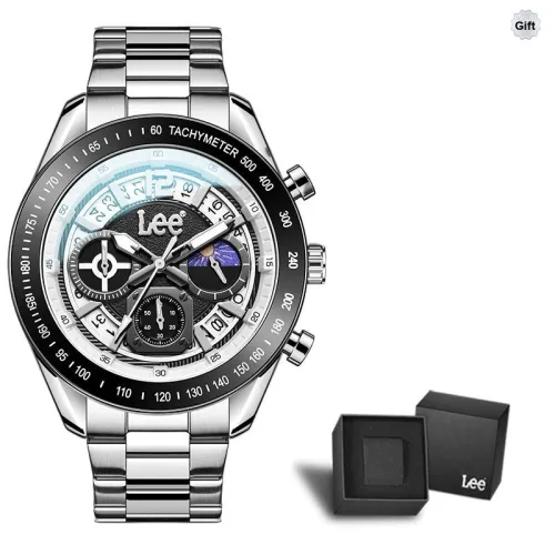 Lee Кварцевый механизм Мужские часы 48mm*42mm*11mm Черный