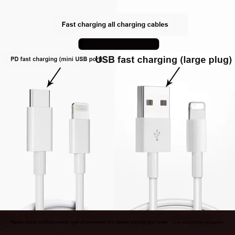 First Guard FYsj A To Lightning Type C To Lightning Compatible With Apple 6/7/13/8 Plus/X/XR Cables-2