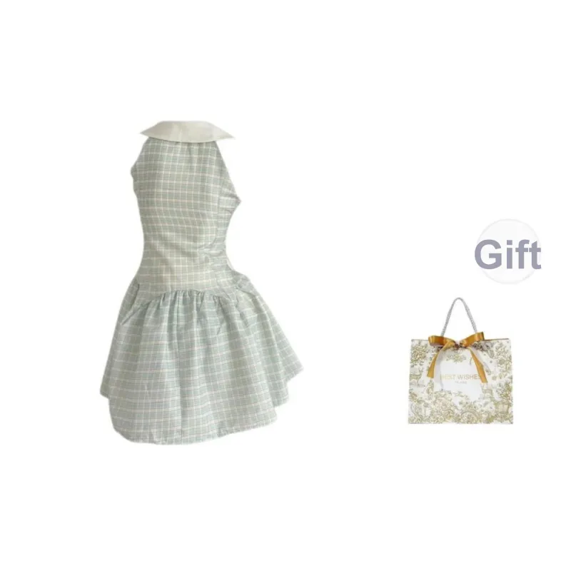 EMDPN Sleeveless Dresses Women's Light Green Shopping Bag Included-1