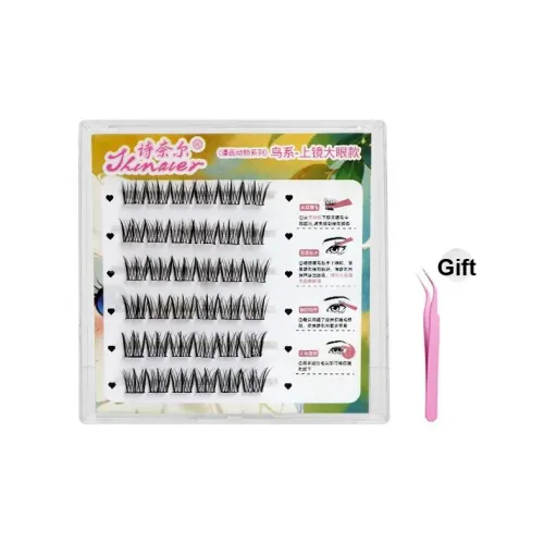 ZHENZHENSHINAIER 6 рядов Bird Chirping Клей Бесплатно Накладные ресницы Естественный Увеличение Длина Стиль