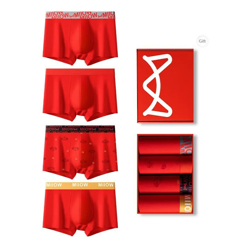 MIIOW Underpants Men's 4 Pack Red-8