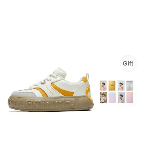 Palladium Wear-Resistant Slip-Resistant Low-Top Skateboard Shoes Women's Orange White