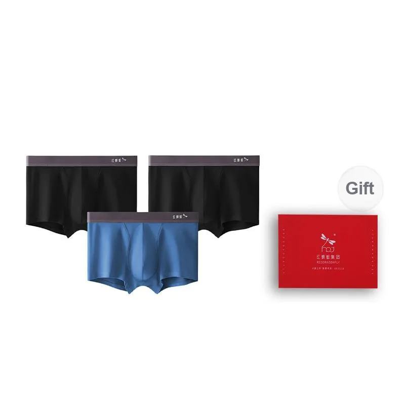 RED DRAGONFLY Cotton Panties Men's 3 Pack Gift Box Set-10