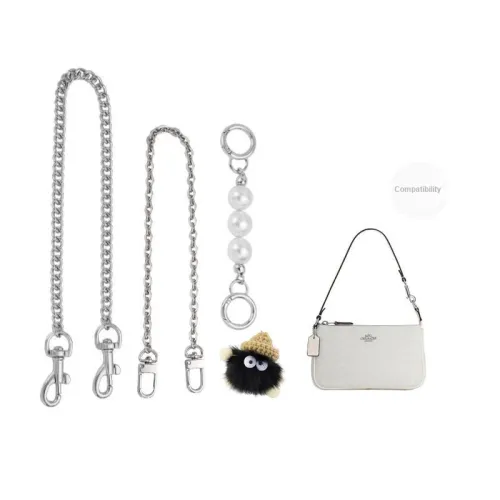 Metal Bag Chain Shoulder Strap Women's Gold White Matte