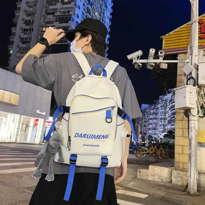 URBAN FOREST Nylon Backpack Unisex Blue/Red/Black/White-21