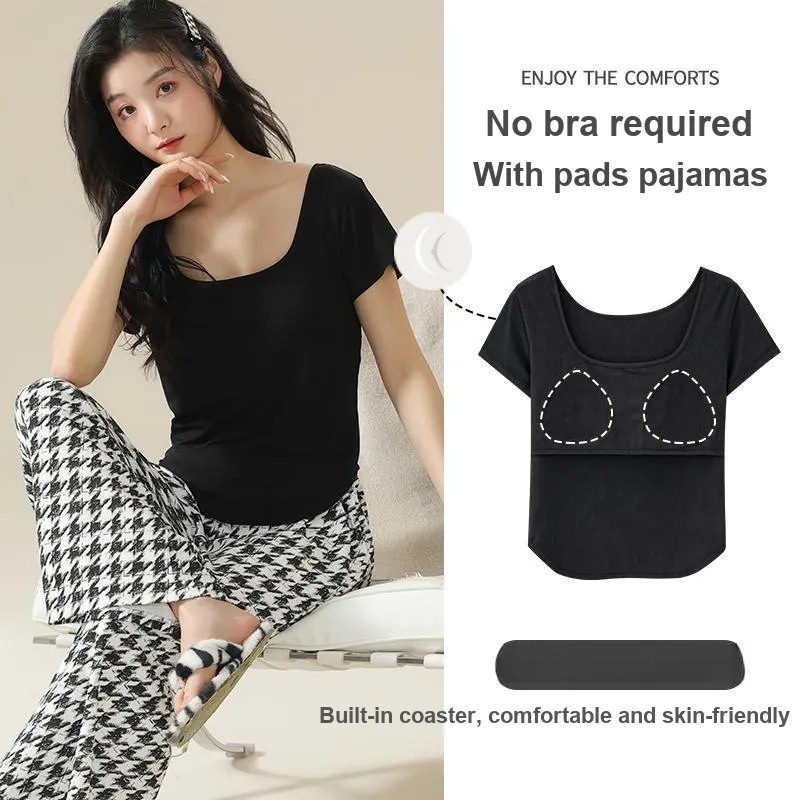 XIAFENYAN Pajama Set Women's 2 Pack Black-1