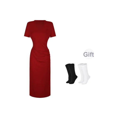 BSEVENI Короткое платье с короткими рукавами женское