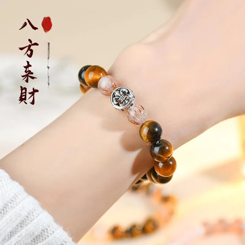 DVNRR Tiger's Eye Stone Jade Bracelets Unisex-1